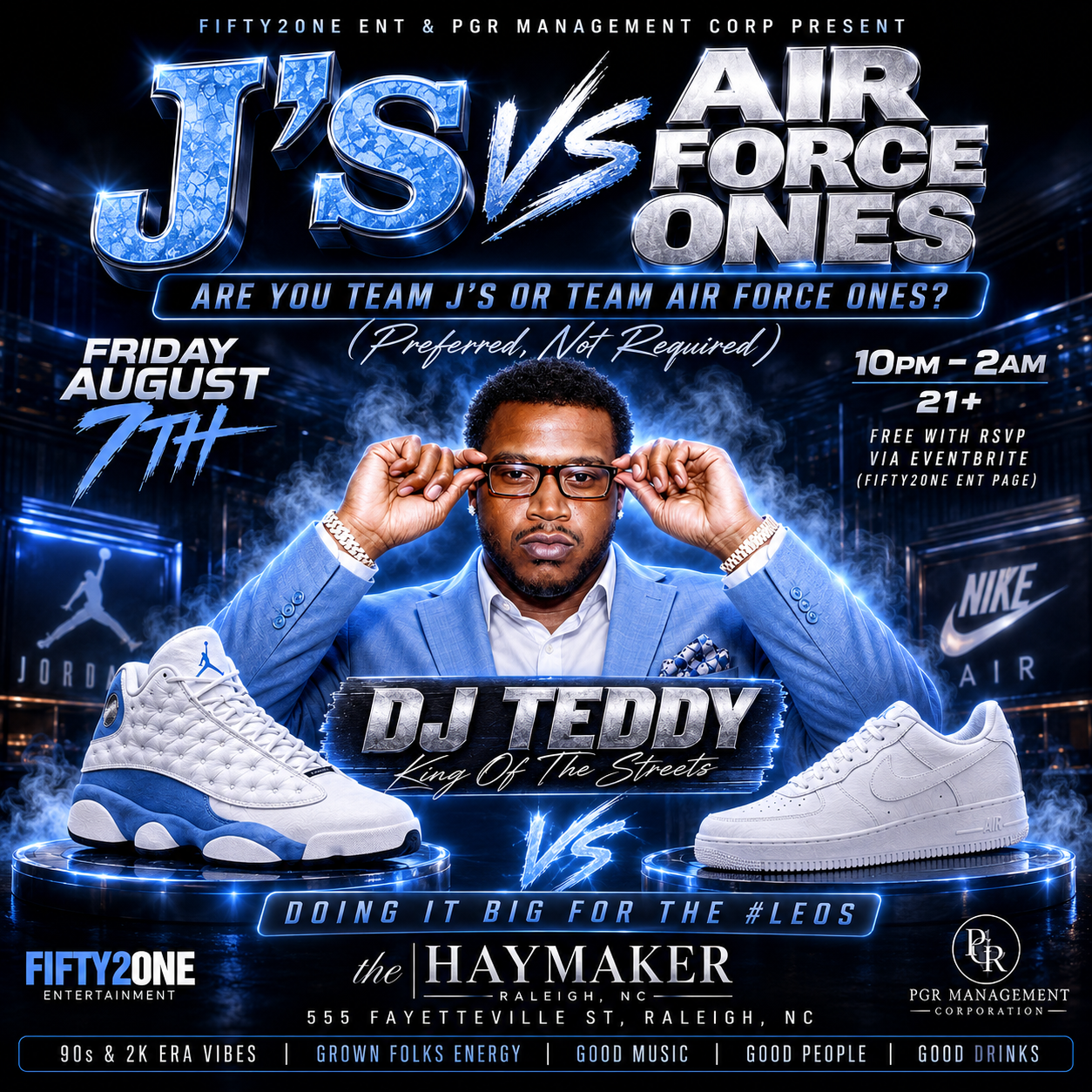 J's vs Air Force Ones flyer